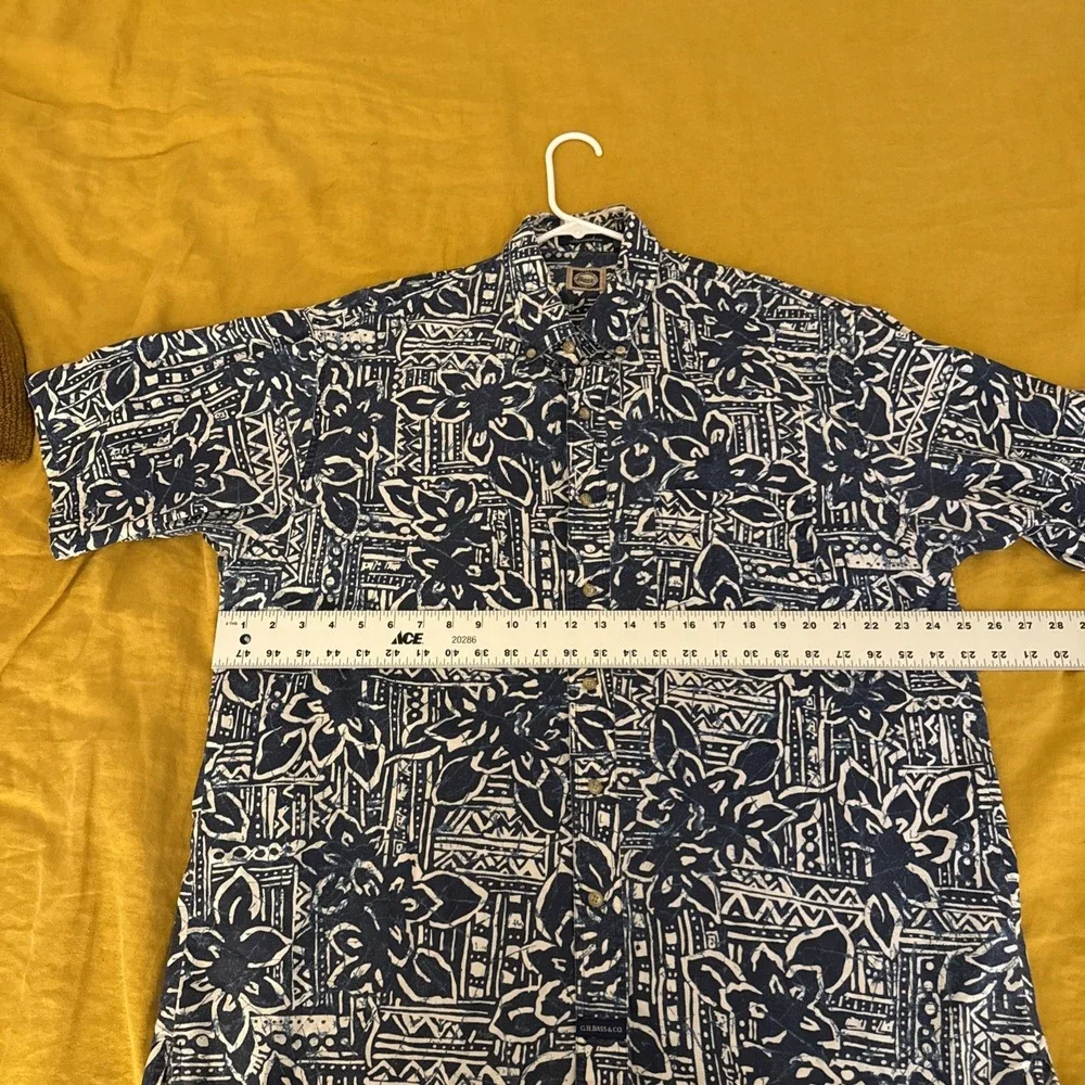 GH Bass Co Men's Short Sleeve Button Up Hawaiian Shirt Large. Vintage Cool‎